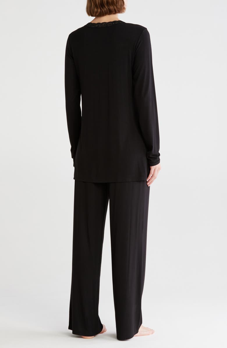 Natori Feathers Essentials Long Pajamas, Alternate, color,