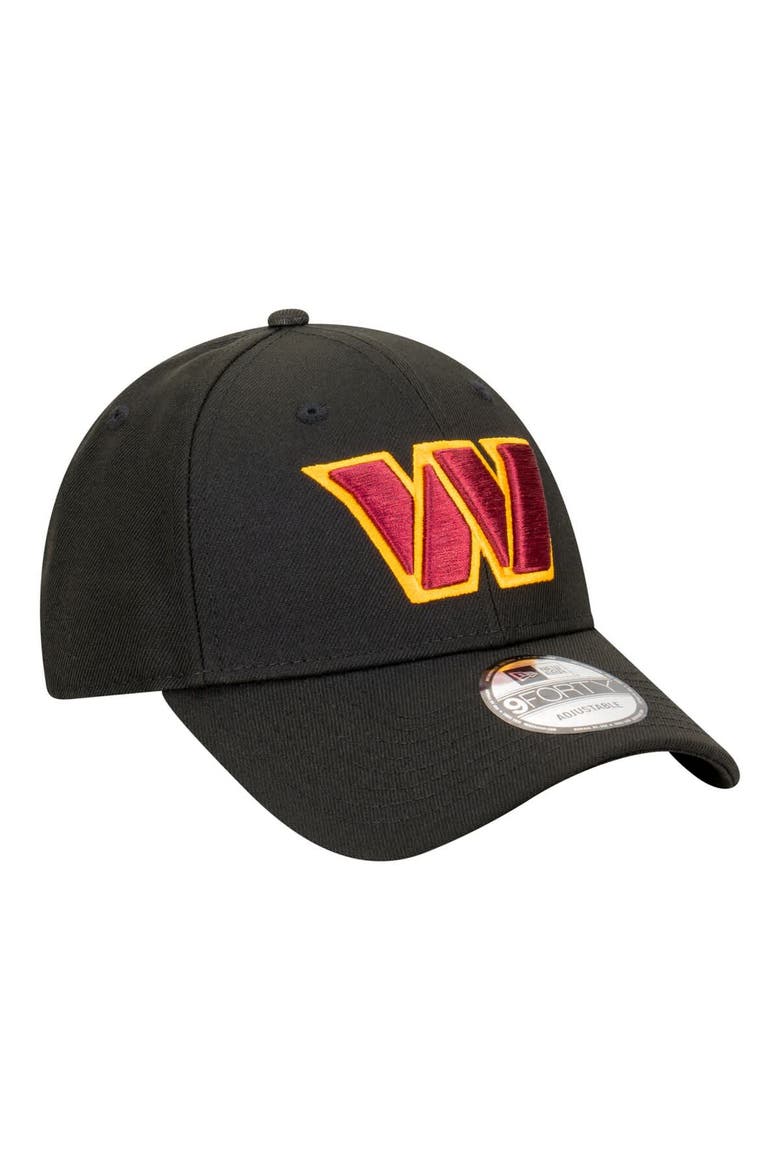 Men's New Era  Black Washington Commanders Core Team 9FORTY Adjustable Hat, Alternate, color, Black