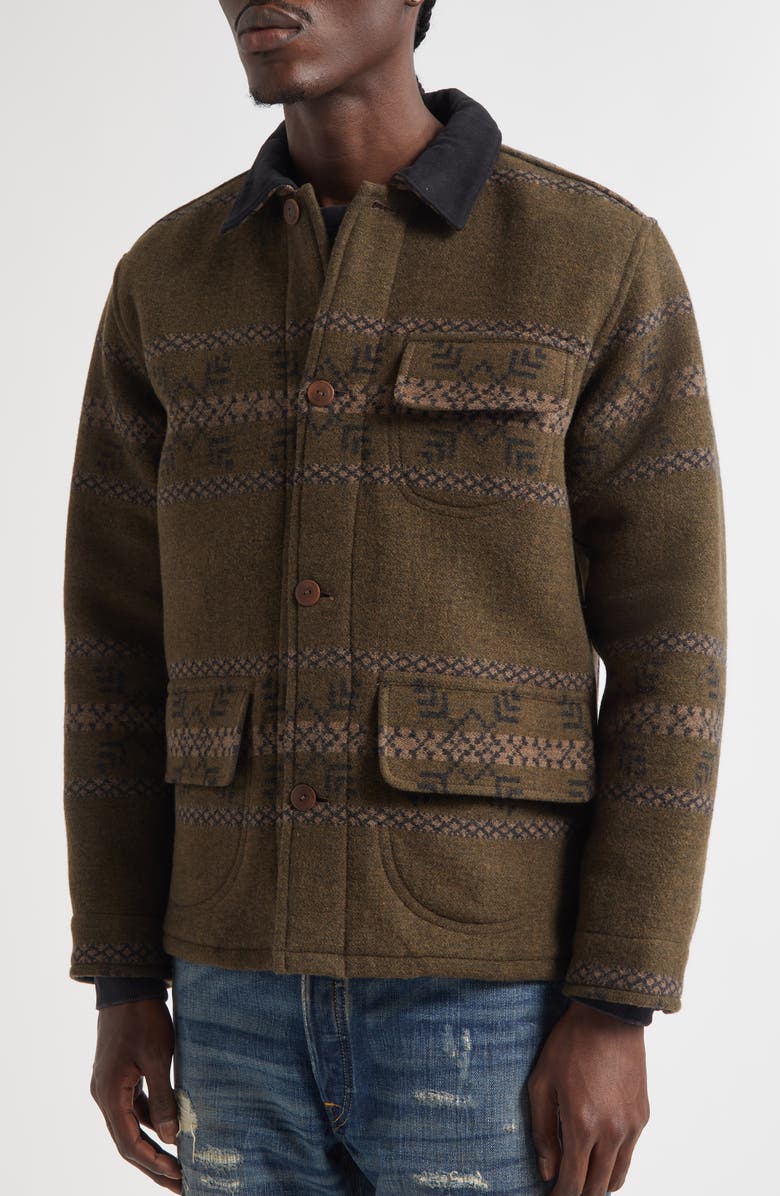 Double RL Double Face Wool Blend Jacquard Jacket | Nordstrom