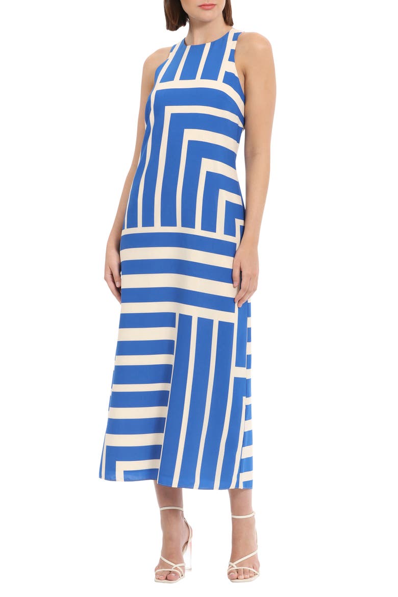 Stripe Maxi Dress, Alternate, color, CREAM/ ROYAL BLUE