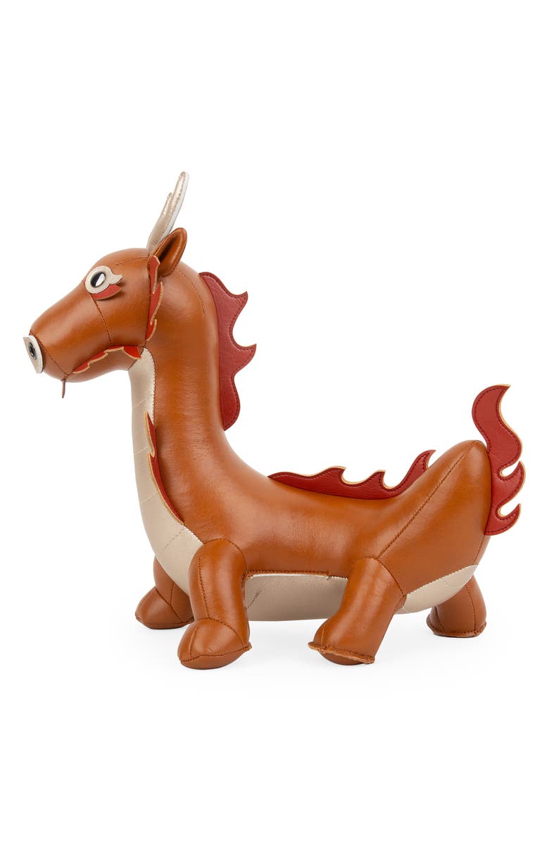 Zuny Dragon Bookend, Alternate, color, Tan Pearl Gold Red