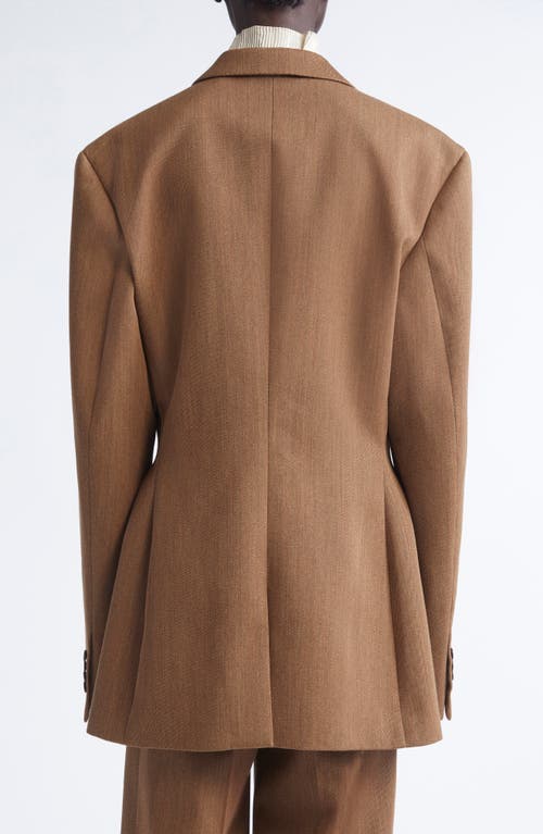 Fforme Malina Tailored Wool Blazer In Brown