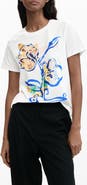 Desigual Floral Cord Embellished Cotton T-Shirt