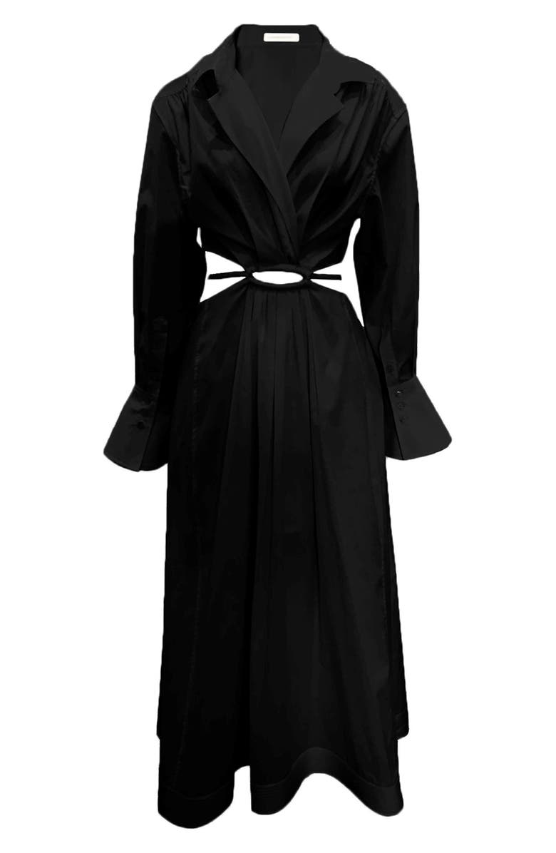 Simkhai Jonathan Simkhai Alex Pleated Poplin Long Sleeve Dress, Alternate, color, 