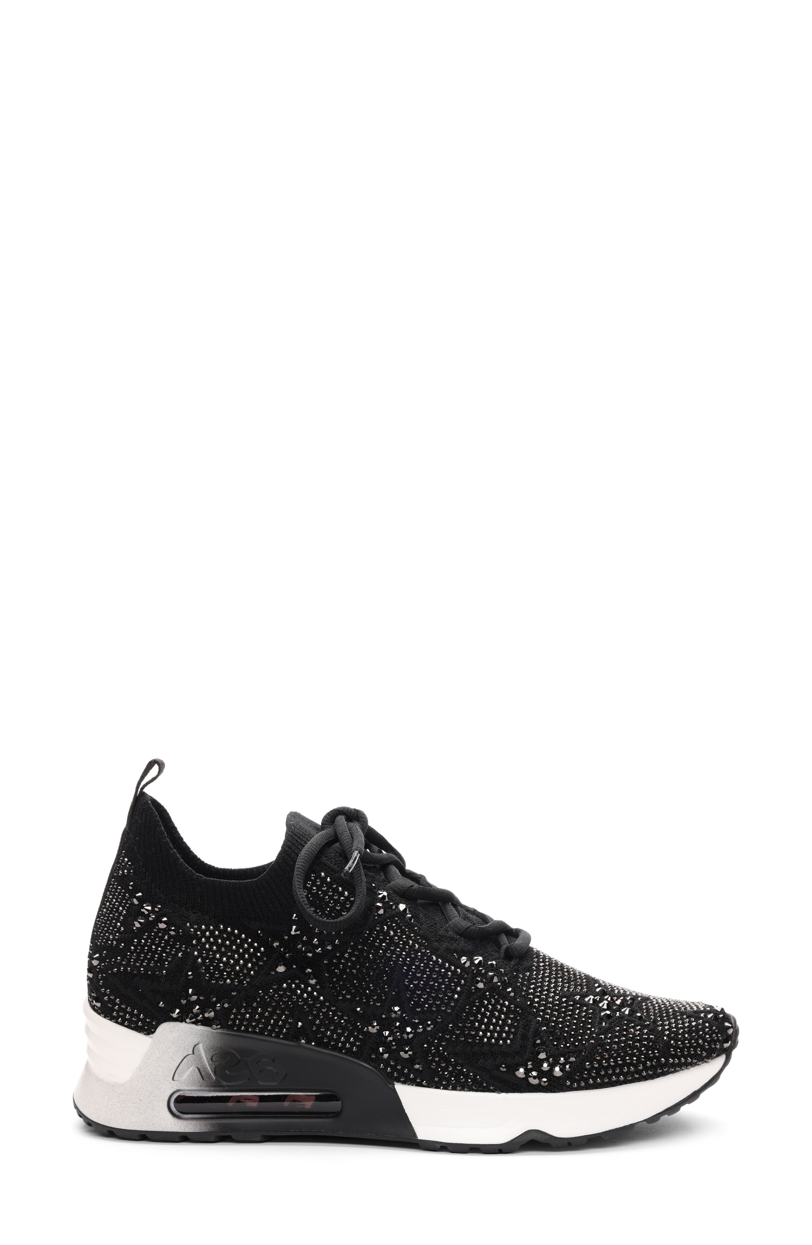 Ash Lucky Shine Knit Sneaker, Alternate, color, Black