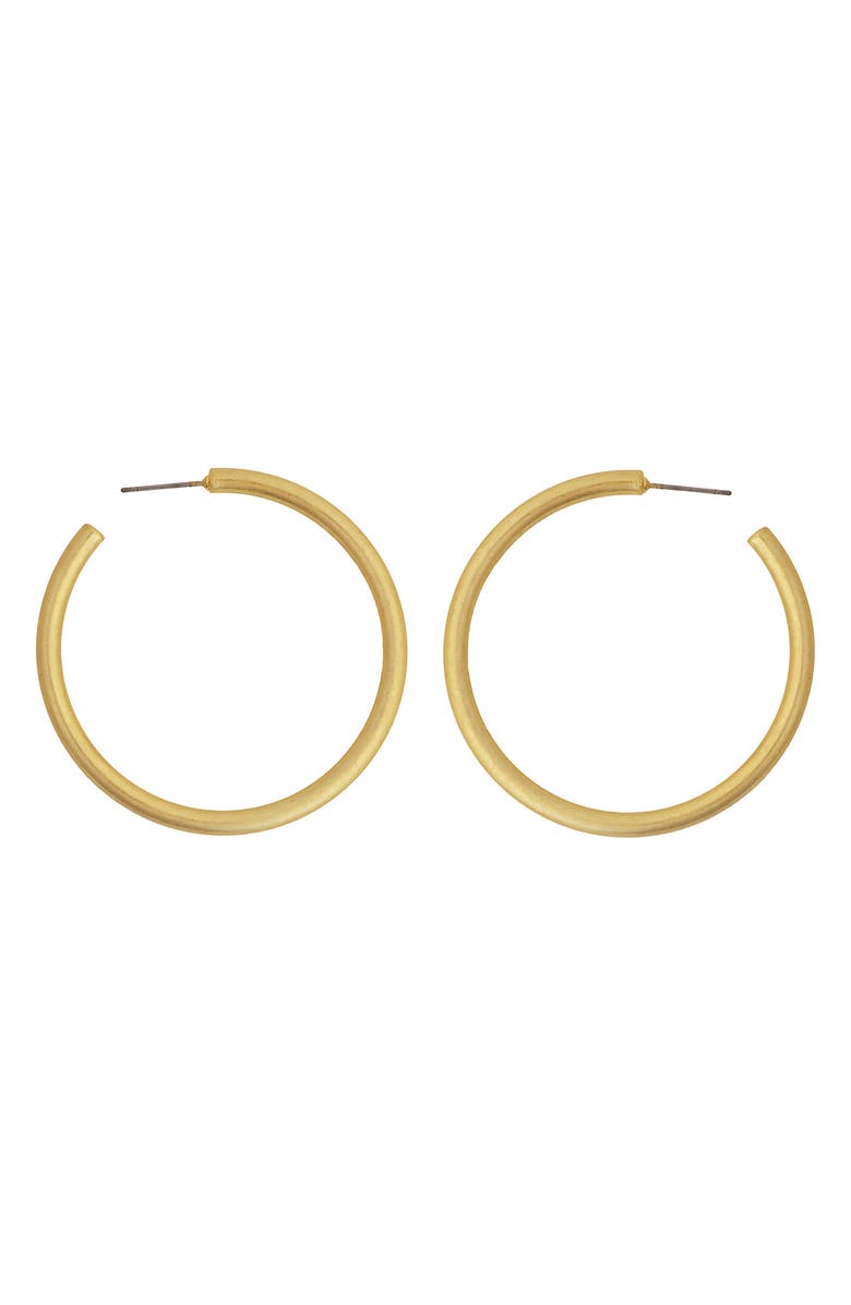 Panacea Brushed Hoop Earrings, Main, color, Gold