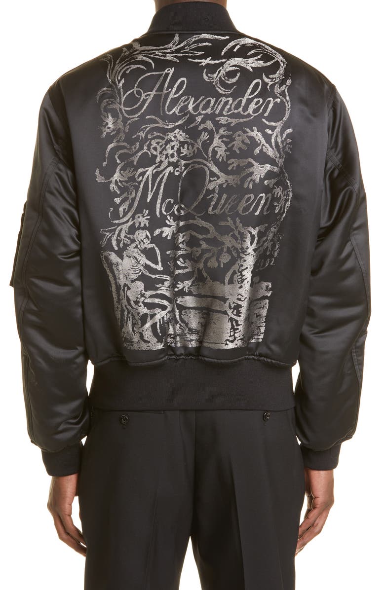 McQueen Alexander McQueen Blake Illustration Jacquard Bomber Jacket, Alternate, color,