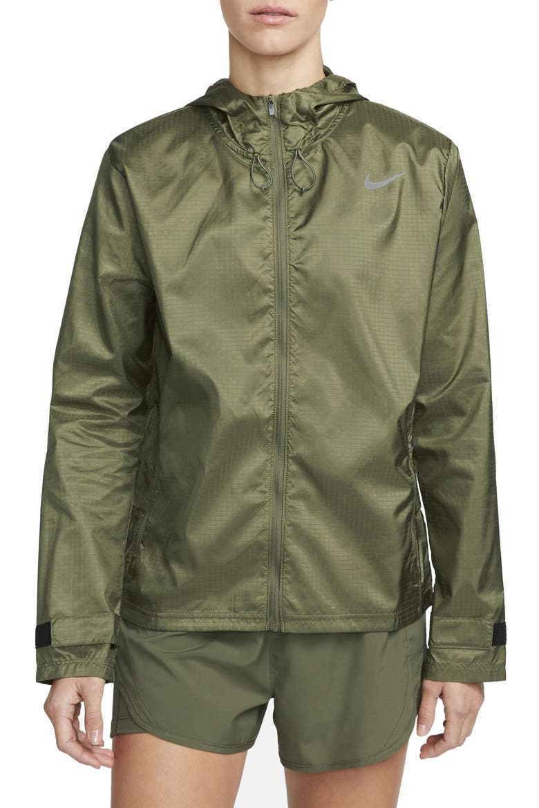Essential Water Repellent Running Jacket, Main, color, MEDIUM OLIVE