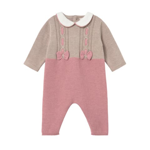 Tricot Romper with Bow Detail