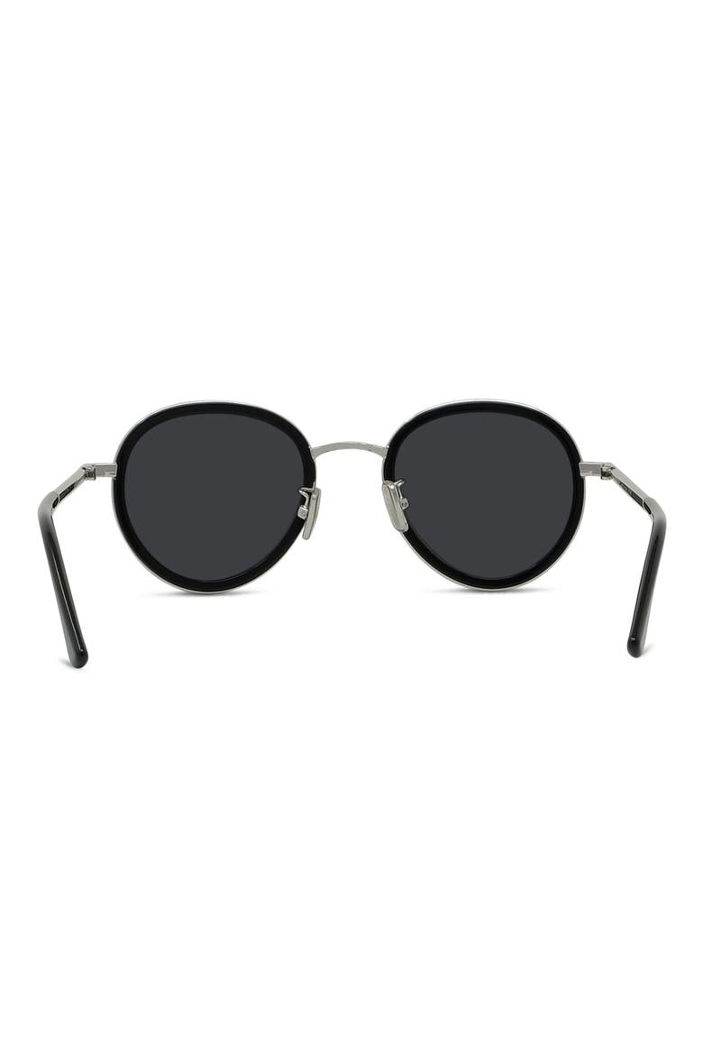 Day 49mm Small Round Sunglasses, Alternate, color, SHINY PALLADIUM / SMOKE