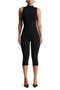 Smooth Funnel Neck Capri Jumpsuit