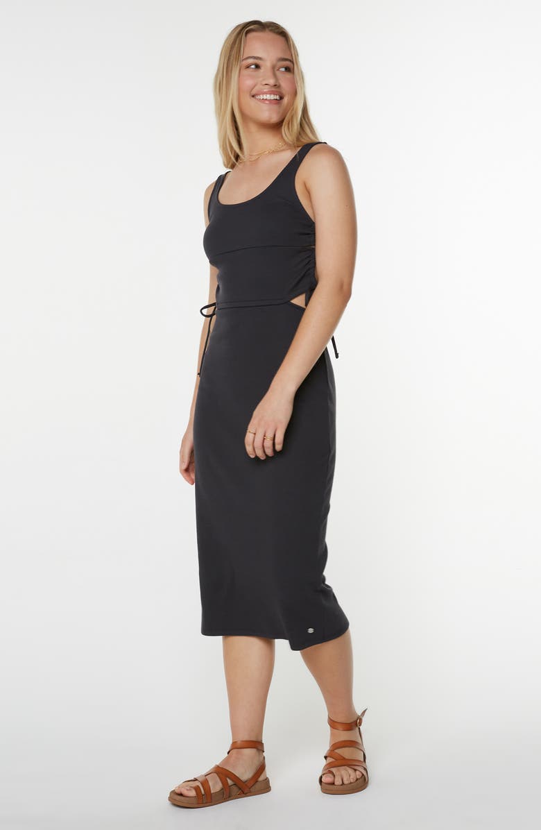 Roxy Surf Stoked Midi Dress, Alternate, color, Phantom Solid