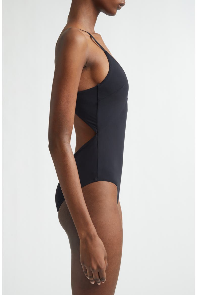 Roselight Diamond Wire One-Piece Swimsuit, Alternate, color, BLACK