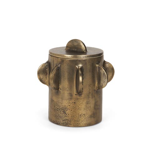 Deacon Metal Canister with Sculptural Handles