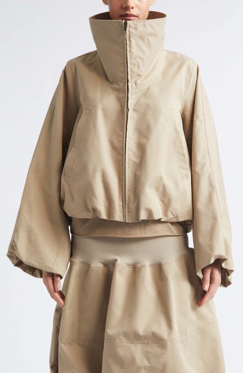 Round Up Cotton & Nylon Twill Bubble Hem Jacket