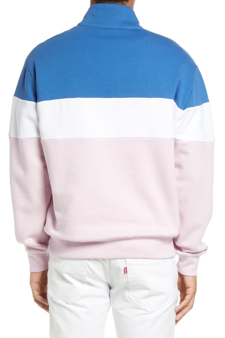 Go Reynolds Colorblock Half Zip Cotton Blend Sweatshirt, Alternate, color, WATER PARK BLUE MULTI