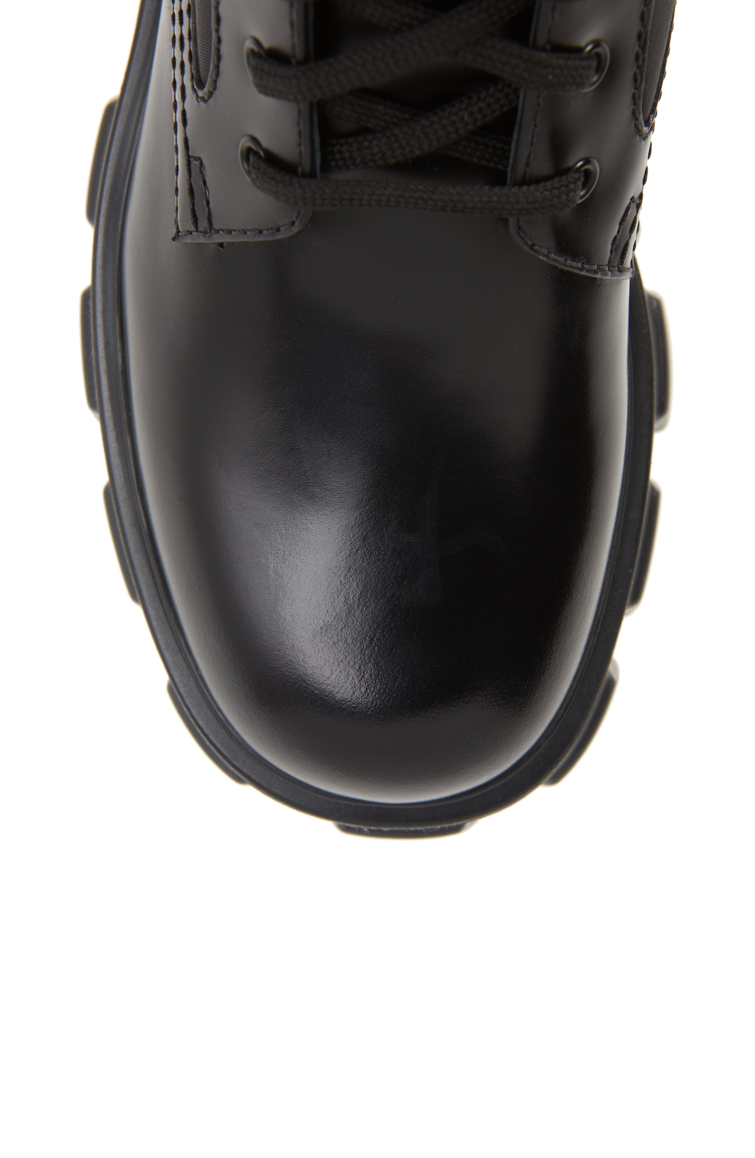 Prada Monolith Mini Bag Lug Sole Combat Boot, Alternate, color, 