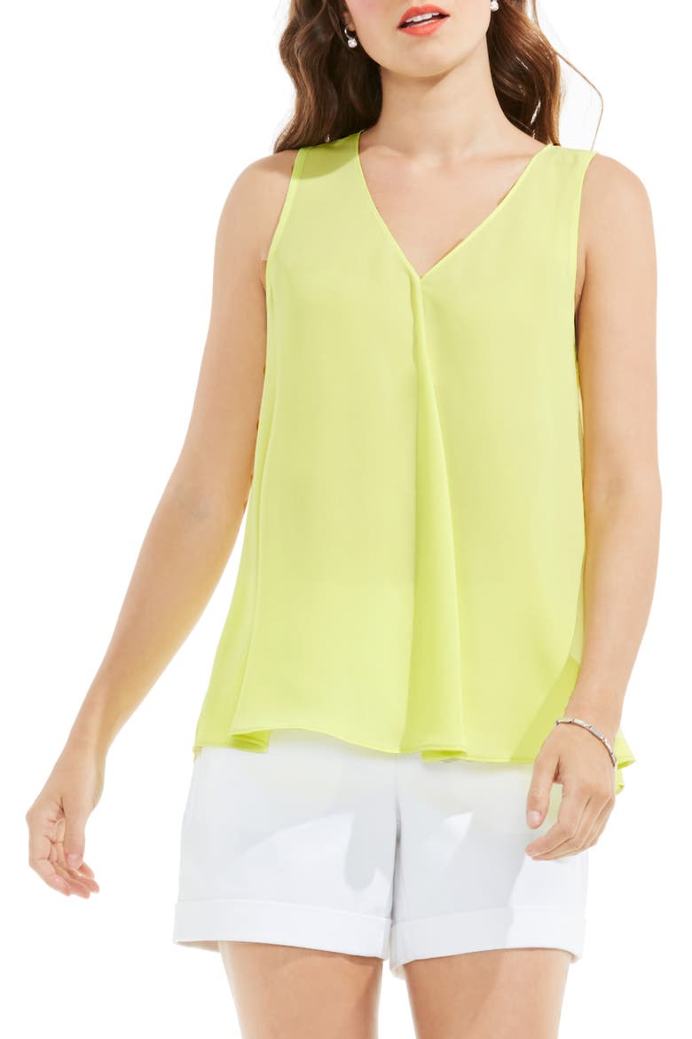 Pleat Front A-Line Blouse, Main, color, KEY LIME