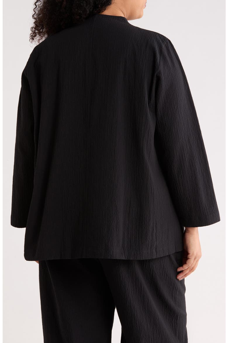 Open Front Stretch Cotton Jacket, Alternate, color, BLACK