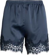 Open Edit Lace Trim Satin Shorts