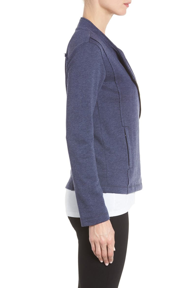 Stripe Moto Jacket, Alternate, color, HEATHER NAVY PEACOAT
