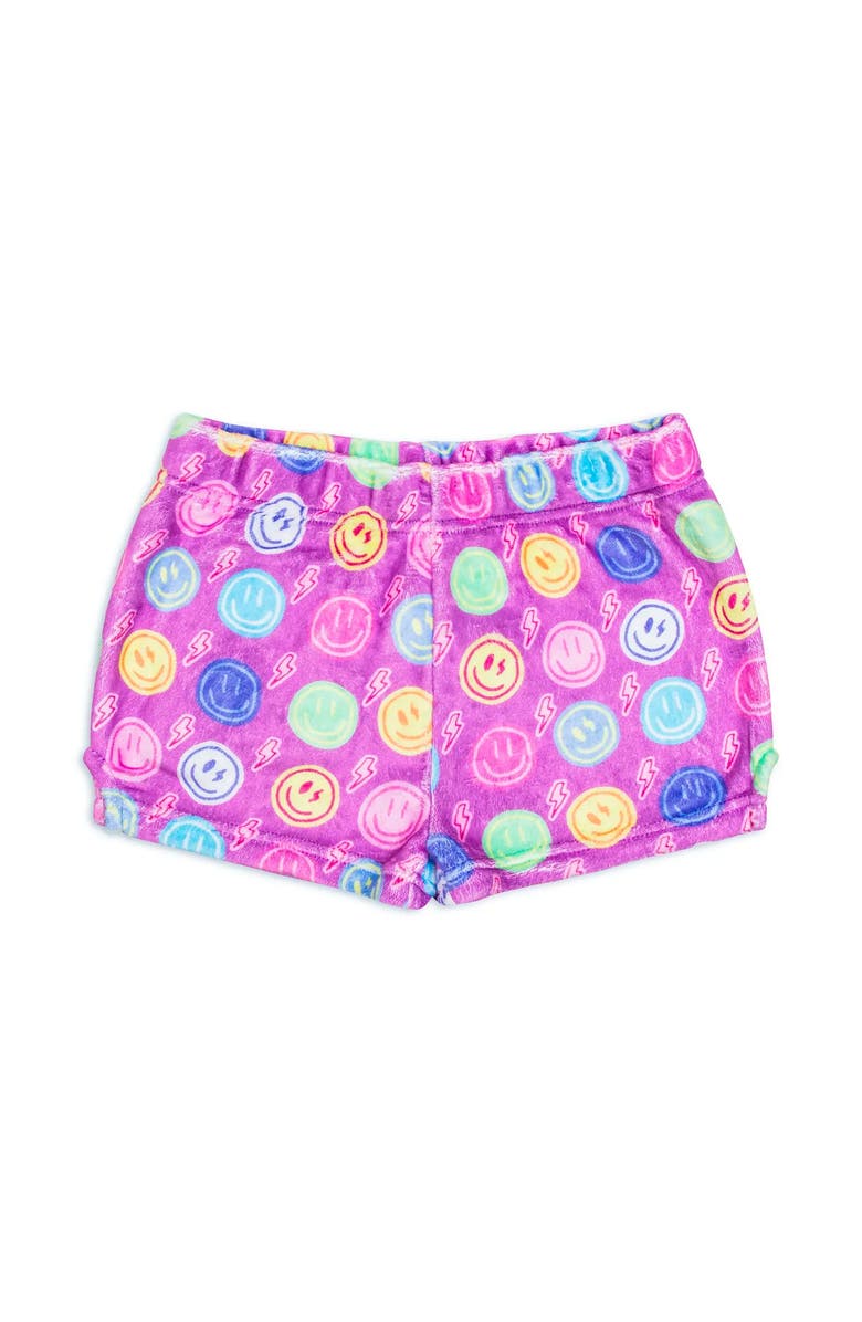 Preppy Goose Plush Smiley Faces loungewear Shorts, Main, color, Multicolor