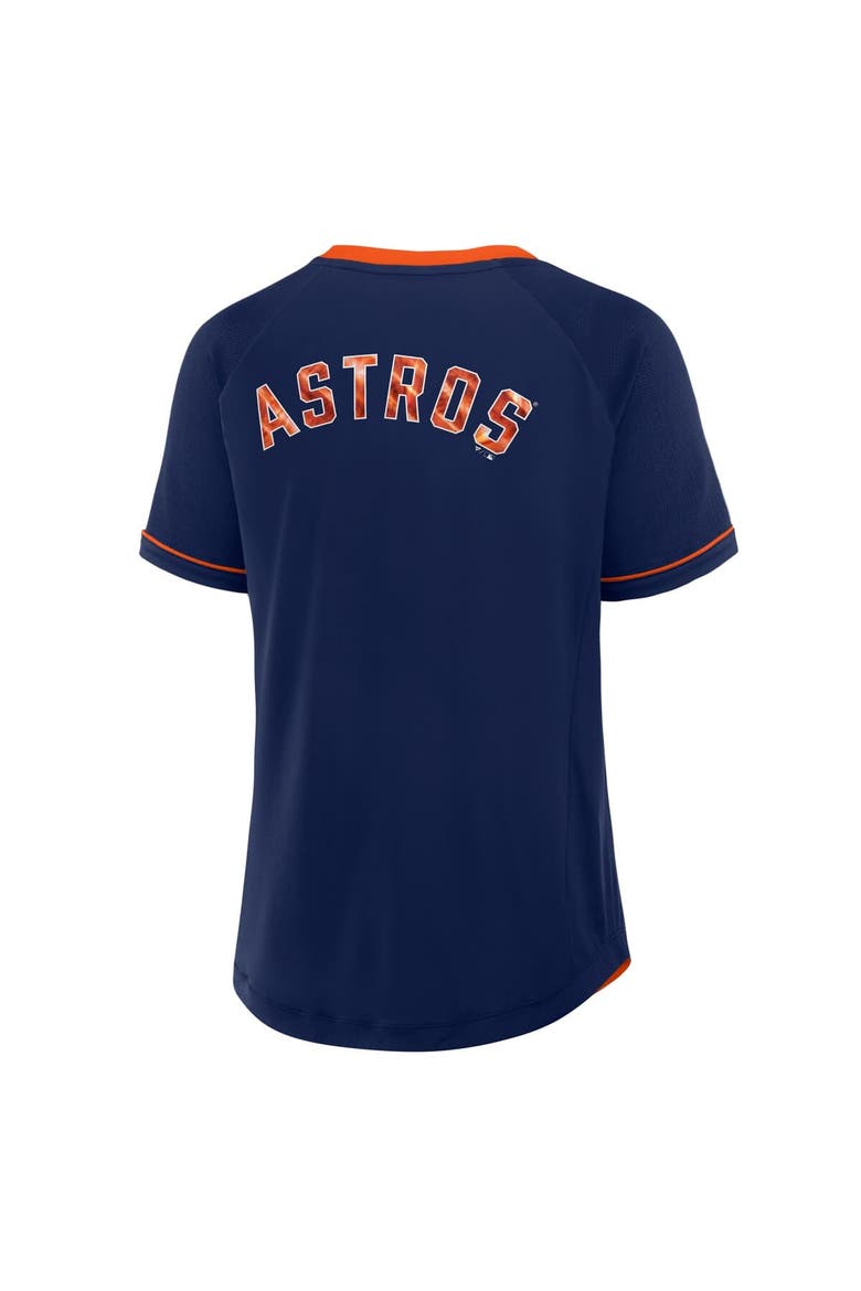 Women's Fanatics Navy Houston Astros League Diva Star Raglan V-Neck T-Shirt, Alternate, color, Navy