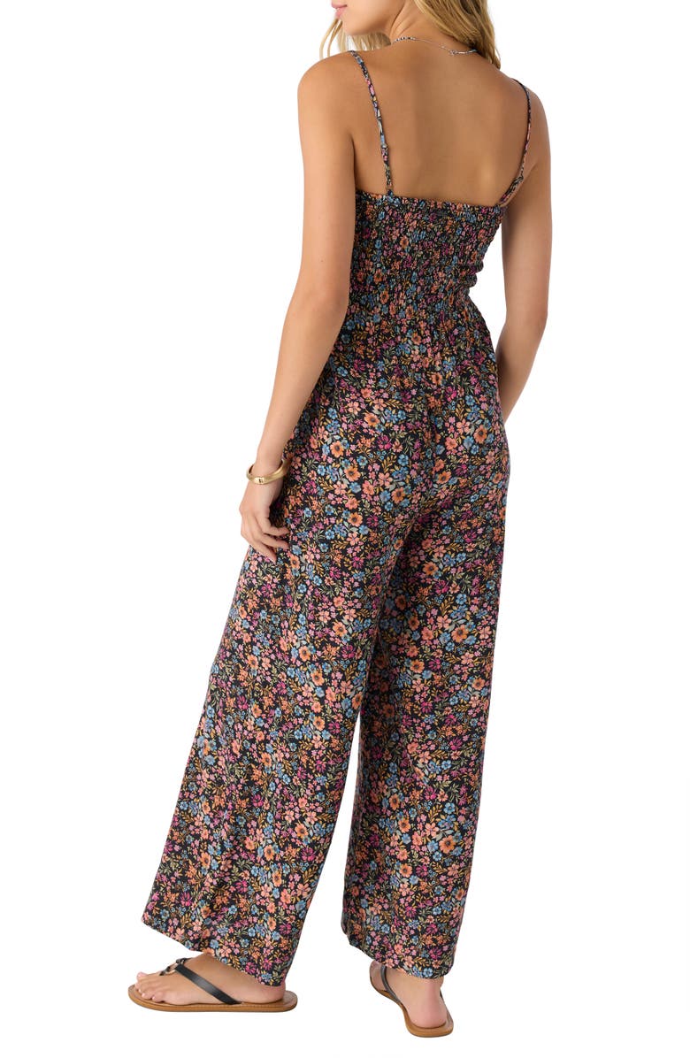 O'Neill Kaylane Floral Smocked Jumpsuit, Alternate, color, 