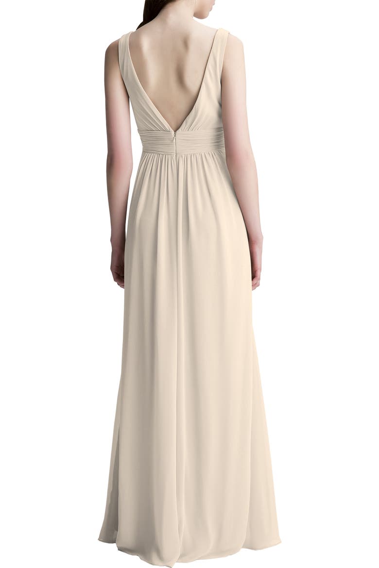V-Neck Chiffon A-Line Gown, Alternate, color, CHAMPAGNE