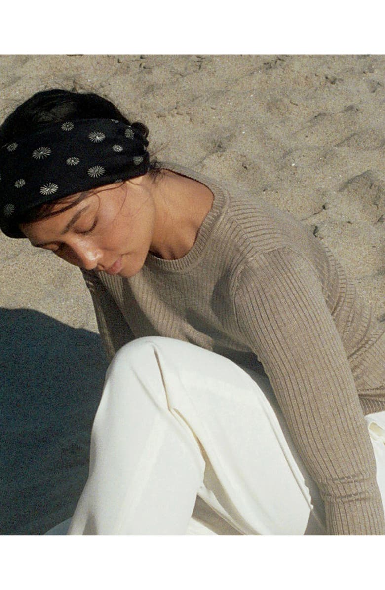 SUNDAY MONDAY Dot Print Cotton & Silk Bandana, Alternate, color,