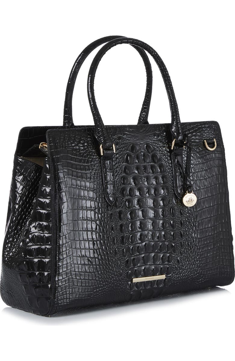 Brahmin Finley Carryall Croc Embossed Leather Satchel, Alternate, color,