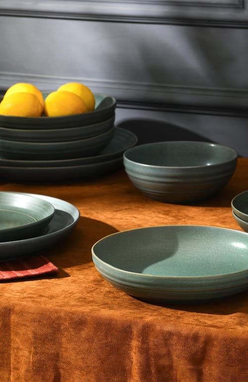 Stone Lain Elio Stoneware 4-piece Pasta Bowl Set In Green