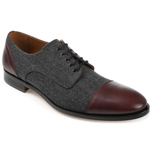 Taft Jack Oxford In Grey/oxblood