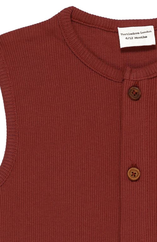 Turtledove London Kids Organic Cotton Rib Romper In Red