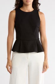 T Tahari Sleeveless Peplum Top