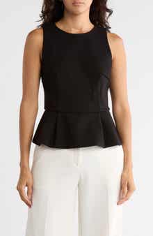 T Tahari Sleeveless Peplum Top