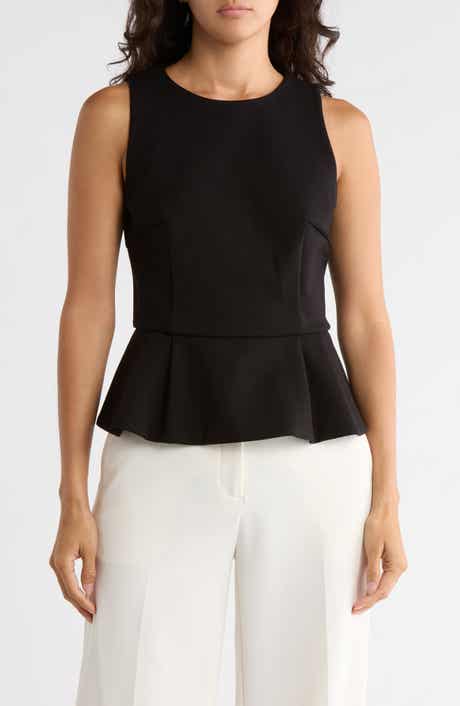 T Tahari Sleeveless Peplum Top