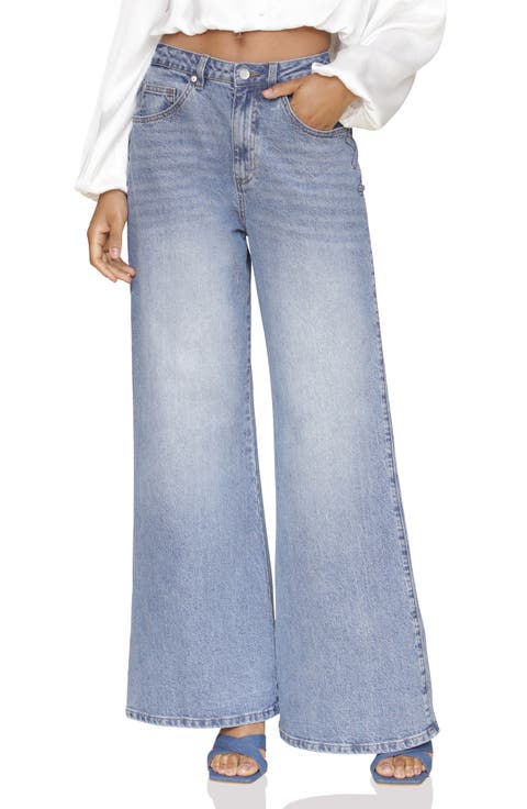High Waist Adjustable Leg Jeans (Kauri Wash)