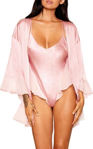 Dreamgirl Ruffle Teddy & Robe Set