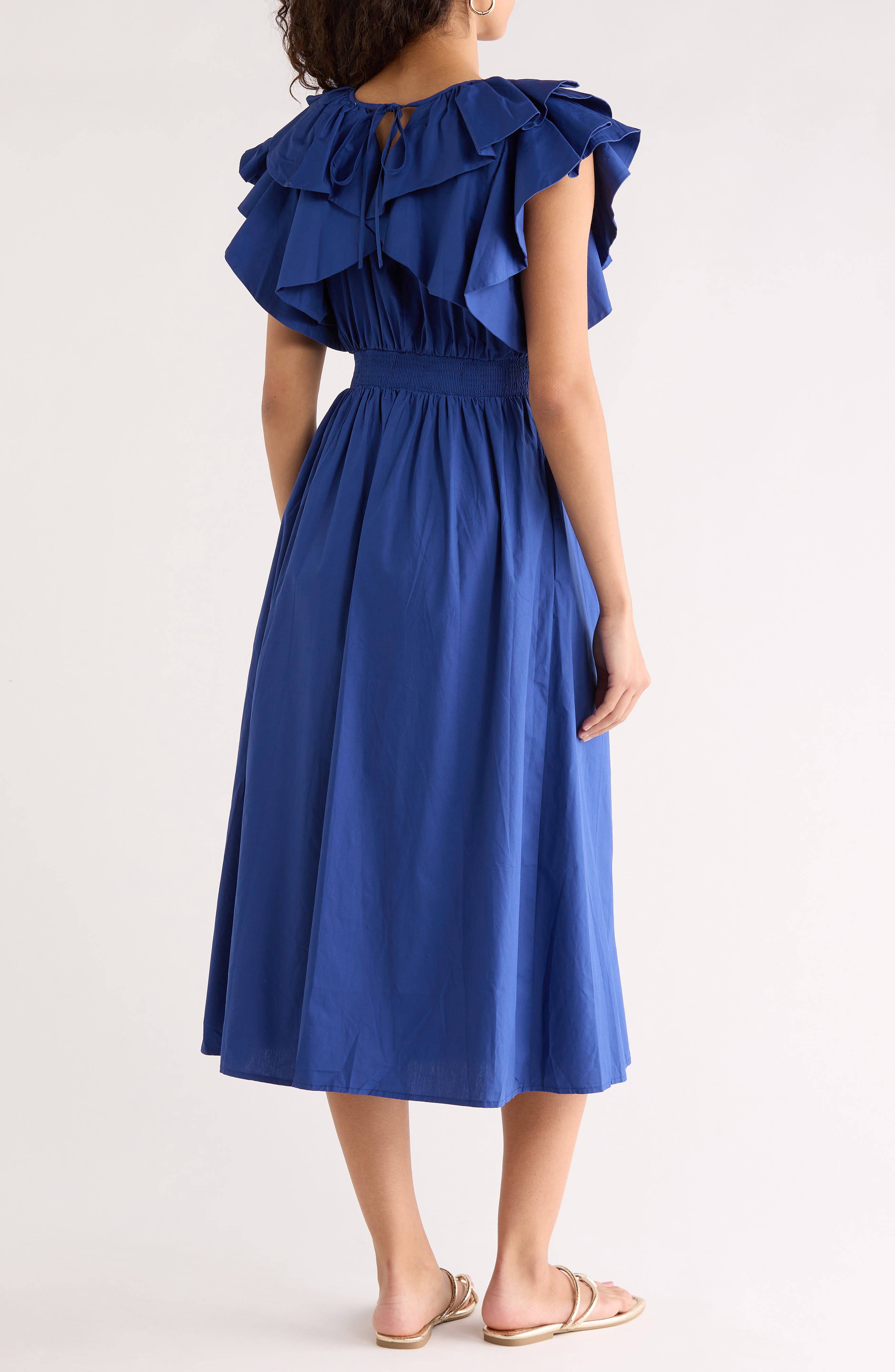 Santana Ruffle Sleeve Cotton Dress - image 2