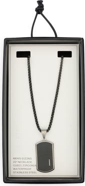 NORDSTROM RACK Textured Dog Tag Pendant Necklace