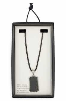 NORDSTROM RACK Textured Dog Tag Pendant Necklace