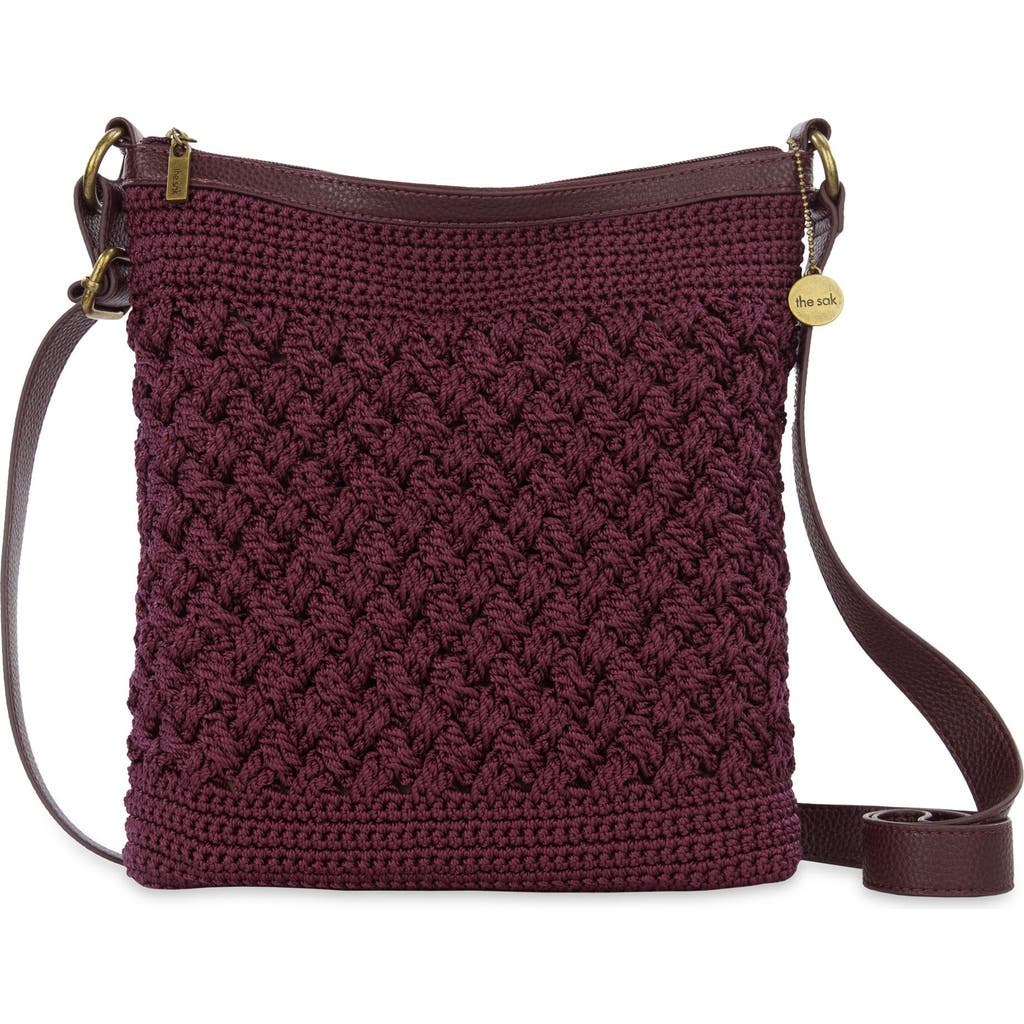 The Sak Lucia Crossbody Hand Crochet Bag In Burgundy