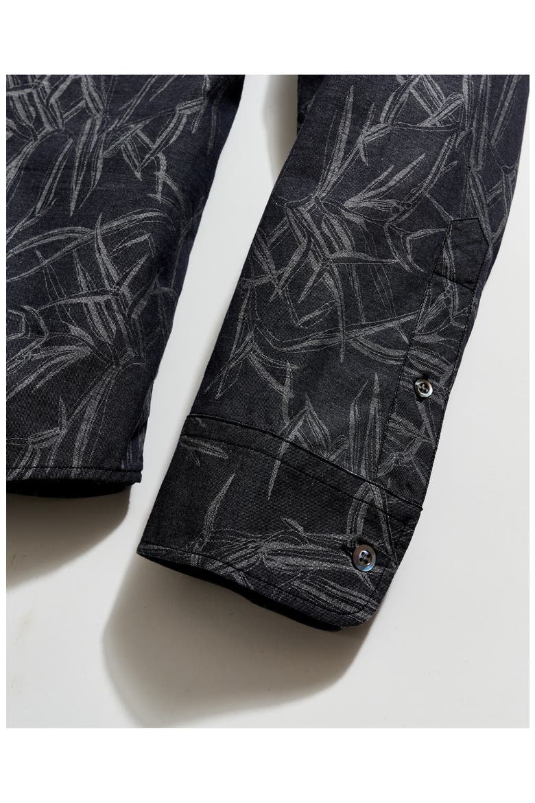 Mélange Reeds Wilson Button-Up Shirt, Alternate, color, BLACK
