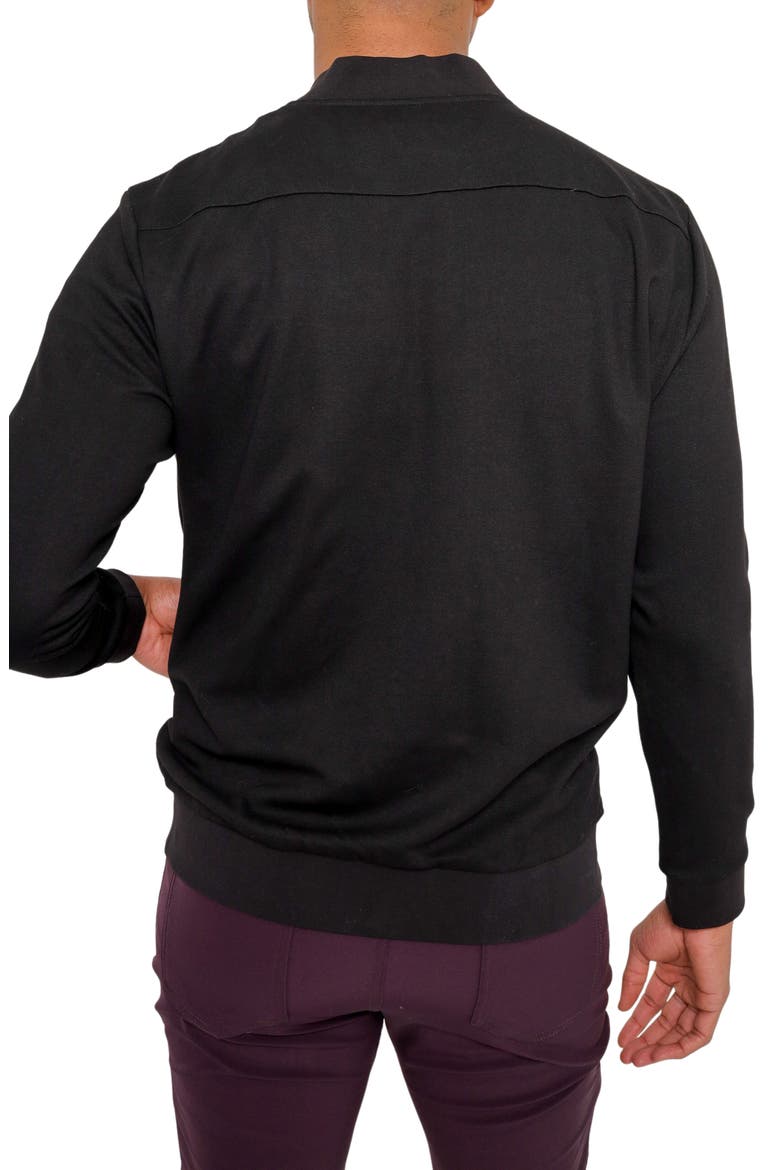 Aragon Velvet Quilted Bomber Sweatshirt, Alternate, color, BLACK