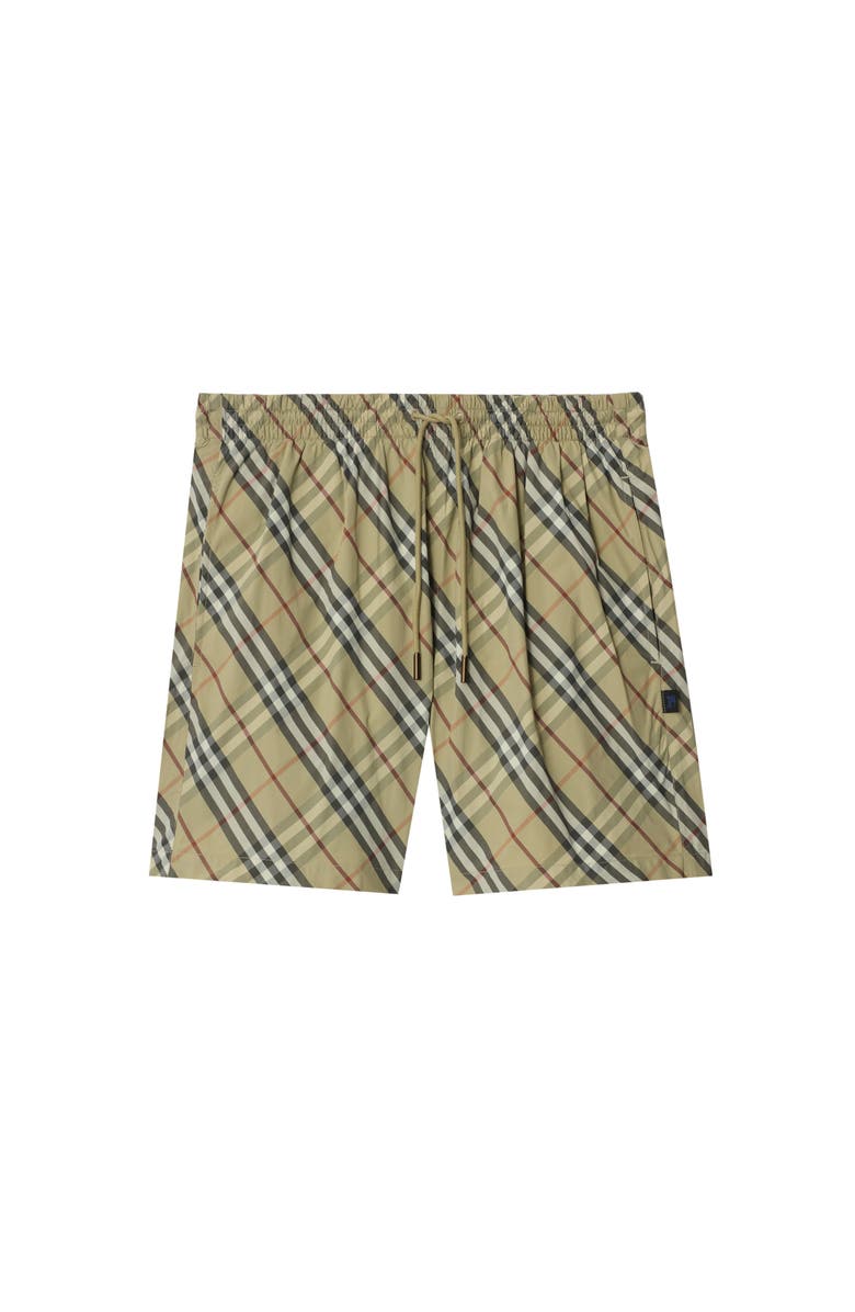 Burberry Check Swim Shorts, Main, color, Glade Green