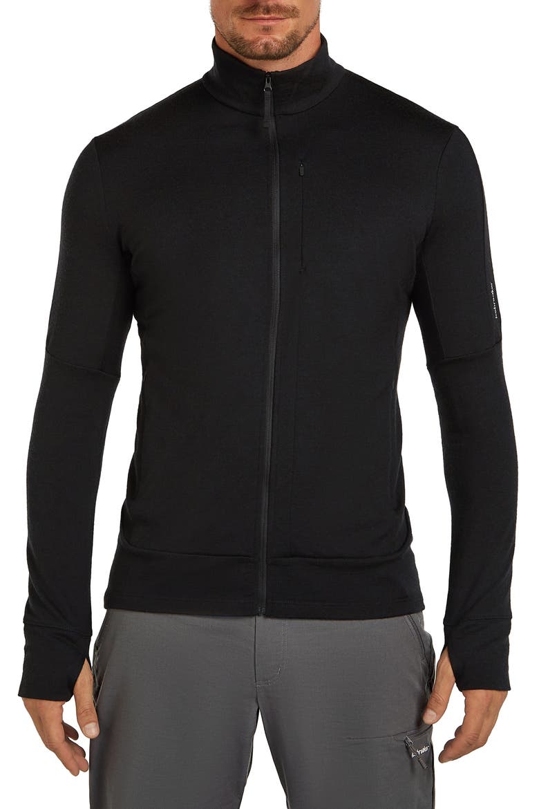 Men's Merino 260 Quantum Long Sleeve Zip Jacket, Main, color, BLACK