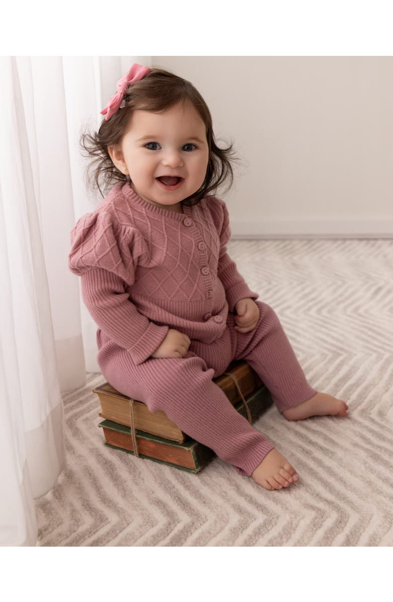 MiniMoi Knit Cardigan and Legging Set, Alternate, color, Bridal Rose