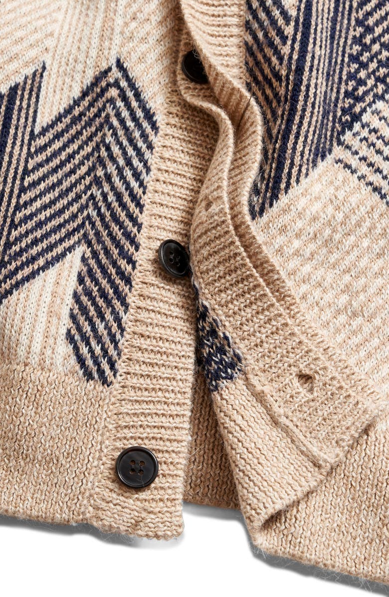 Billy Reid Abstract Jacquard Alpaca & Cotton Cardigan, Alternate, color, 