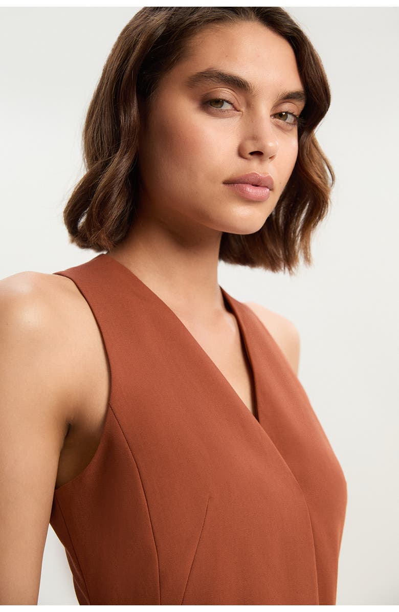 Karen Millen Belted Pencil Maxi Dress, Alternate, color, Rust